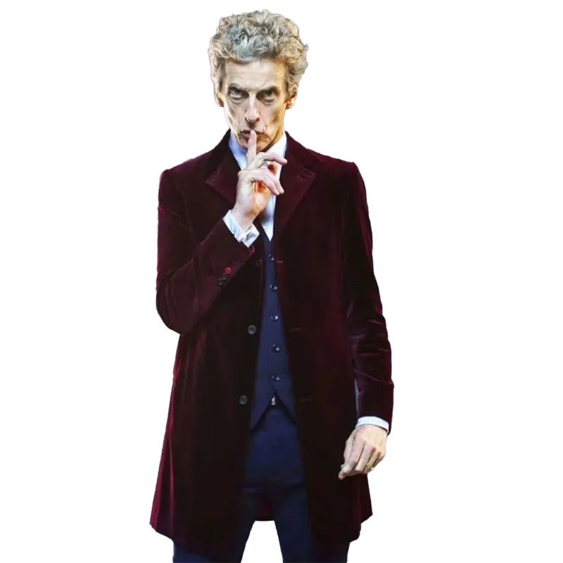 12th Doctor Maroon Velvet Coat 12th Doctor Maroon Velvet Coat