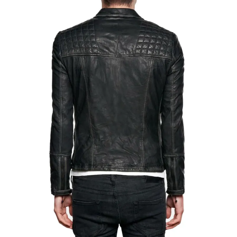 Agents of Shield Lance Hunter Black Leather Biker Jacket Agents of Shield Lance Hunter Black Leather Biker Jacket