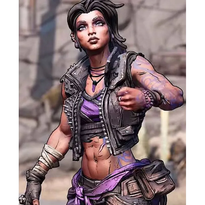 Amara Borderlands 3 Black Leather Vest Amara Borderlands 3 Black Leather Vest