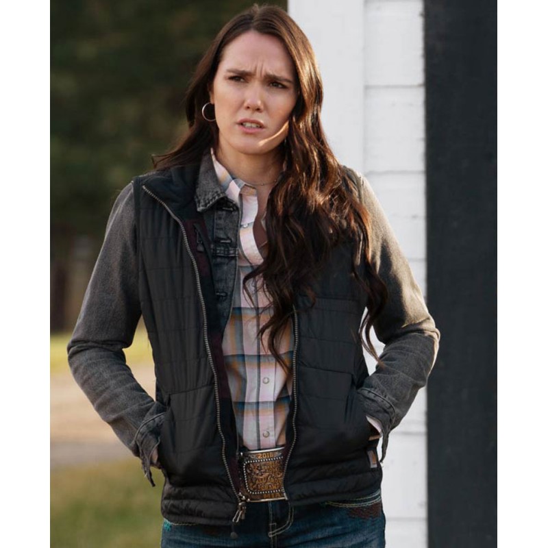 Eden Brolin Yellowstone S03 Quilted Vest Eden Brolin Yellowstone S03 Quilted Vest