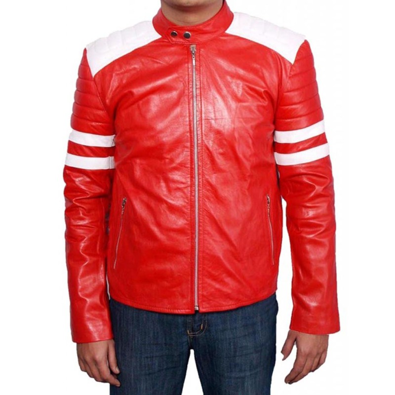 Fight Club Movie Brad Pitt Motorcycle Leather Jacket Fight Club Movie Brad Pitt Motorcycle Leather Jacket