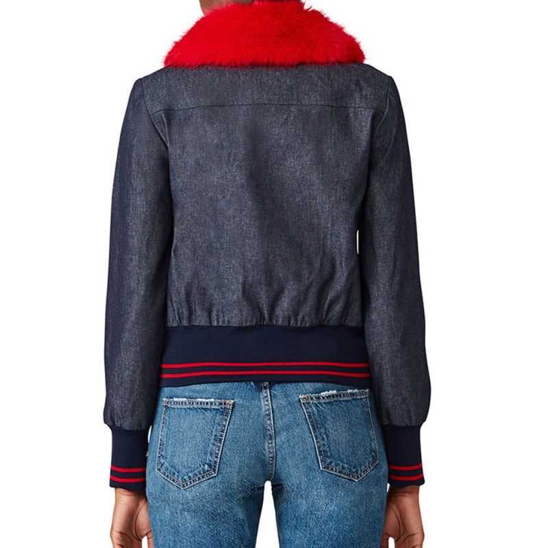 Lucy Hale Katy Keene Blue Bomber Jacket Lucy Hale Katy Keene Blue Bomber Jacket