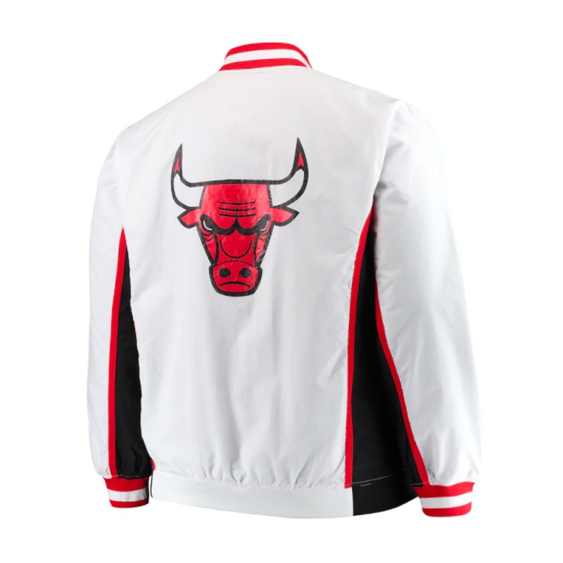 Men's Classics Chicago Bulls White Bomber Jacket Men's Classics Chicago Bulls White Bomber Jacket